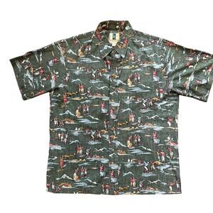 Vintage Kahala Hawaiian Shirt Handcrafted Goft patern - Size Large